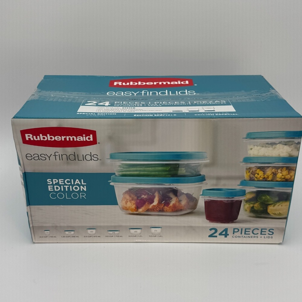 Rubbermaid Easy Find Lids 24 Piece Special Edition Color Food Storage Set NIB